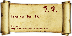 Trenka Henrik névjegykártya
